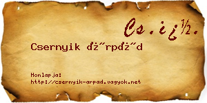 Csernyik Árpád névjegykártya