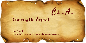 Csernyik Árpád névjegykártya