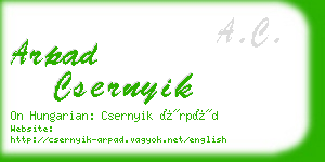 arpad csernyik business card